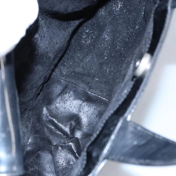 GUCCI Hand Bag Enamel 2way Black Silver - Picture 12 of 15